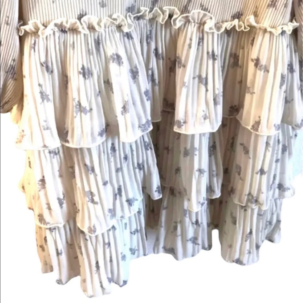 Ganni Cream Mini Dress with Subtle Pattern - Picture 5 of 9